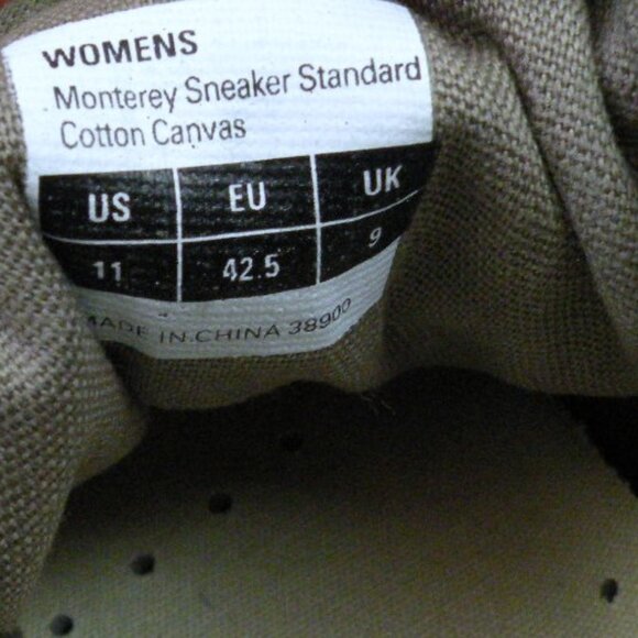 SeaVees Shoes Women's 11 Sneaker Casual Canvas Olive Monterey Cotton Lace Up Low - Picture 8 of 8